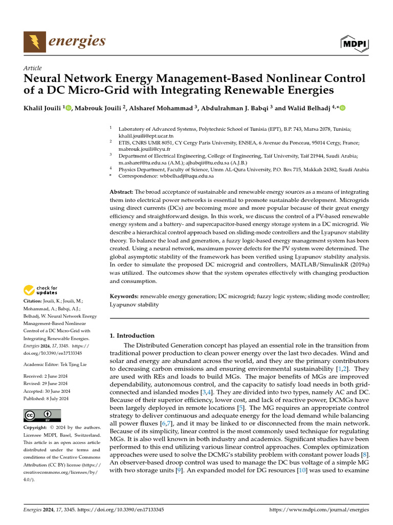 Neural Network Energy Management-Based Nonlinear C | PDF | Control ...