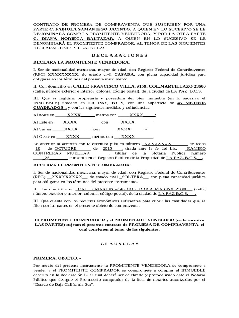 Contrato de Promesa de Compraventa Inmueble | PDF | Ley común