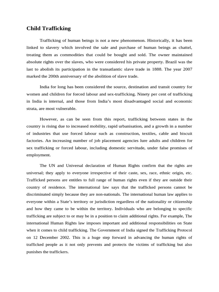 4 Child Trafficking | PDF | Human Trafficking | Sexual Slavery