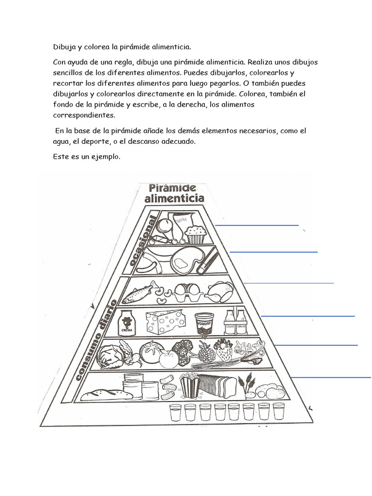 Piramide Alimenticia Dibujo | PDF | Relaciones personales, crianza y  desarrollo personal, image size:768x1024