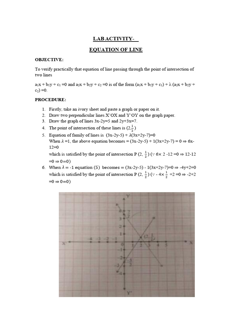 Verify Line Equation Intersection | PDF