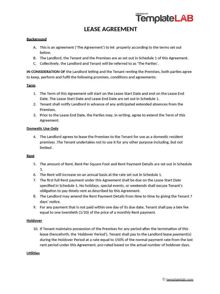 House rental-Lease-Agreement | PDF | Lease | Leasehold Estate