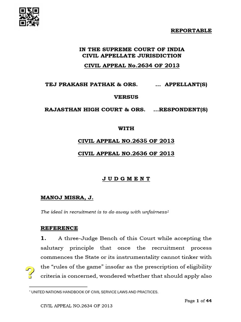 Supreme Court Recruitment Ruling | PDF | Judgment (Law) | Appeal