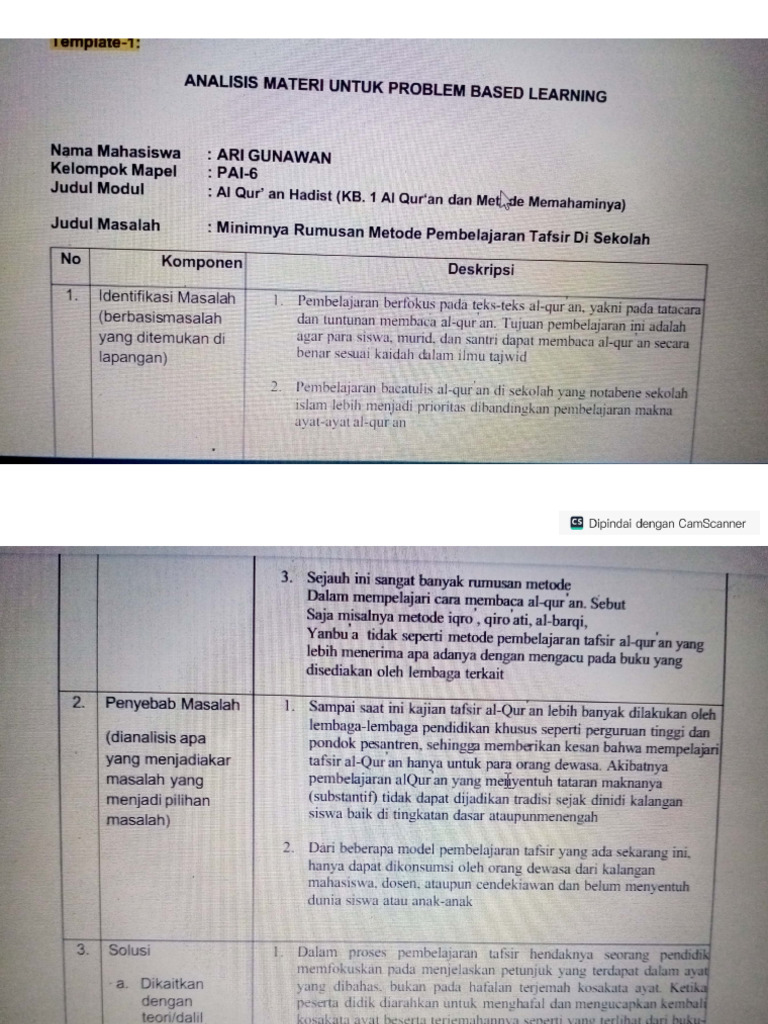 Contoh Pjbl Qur An Hadist Pdf
