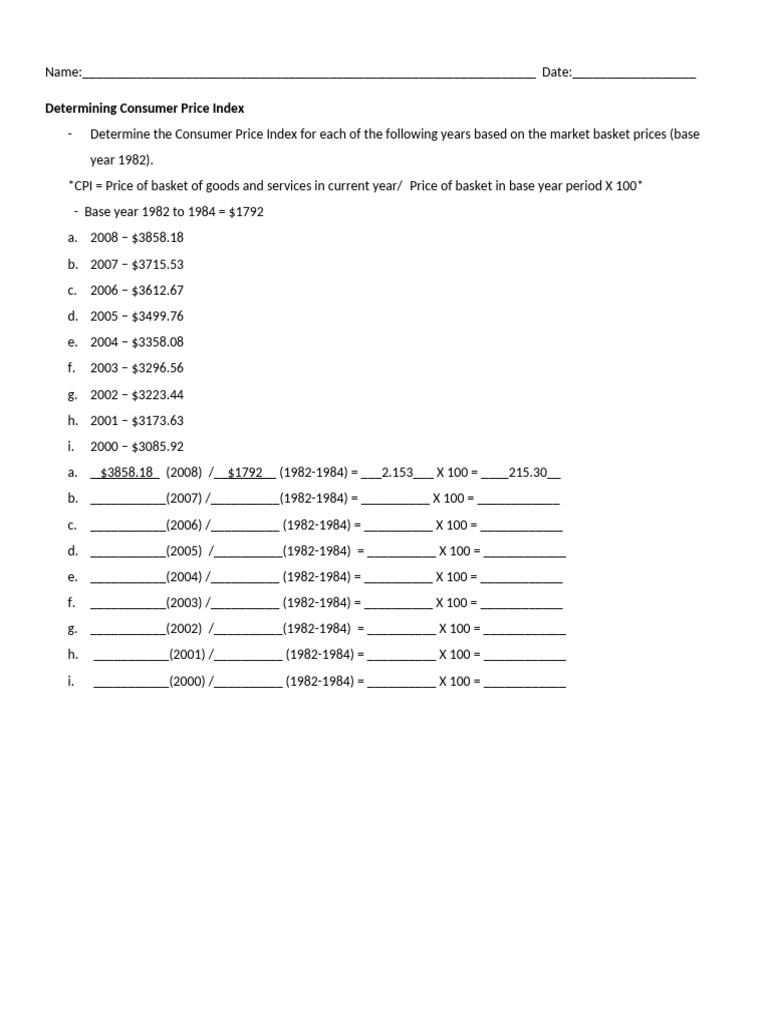 Calculate CPI and Inflation Rates | PDF | Consumer Price Index | Pricing