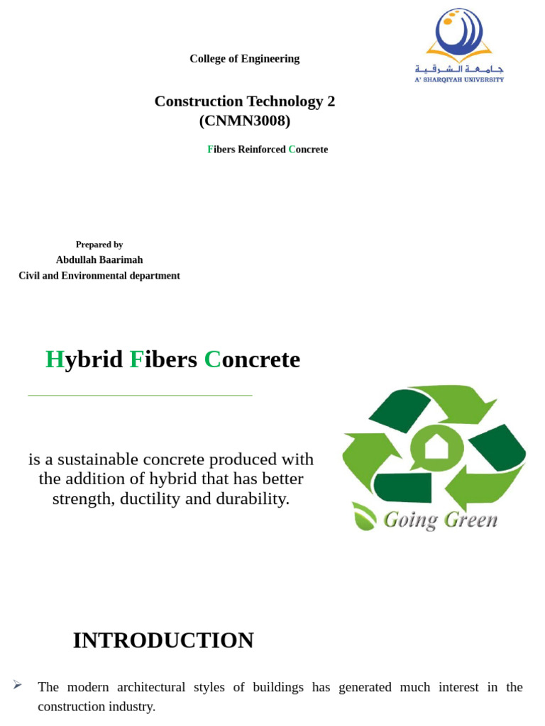 Hybrid Fiber Reinforced Concrete Benefits | PDF | Concrete | Reinforced ...