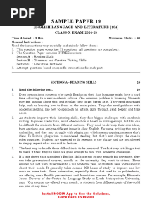 English Nodia Sample Paper