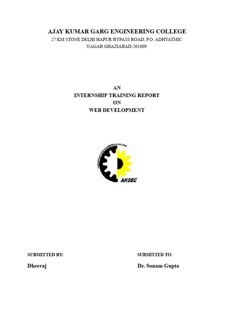 Final - Internship - Report - Dheeraj - Google Docs | PDF | Java Script ...