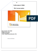 Ms Access Notes