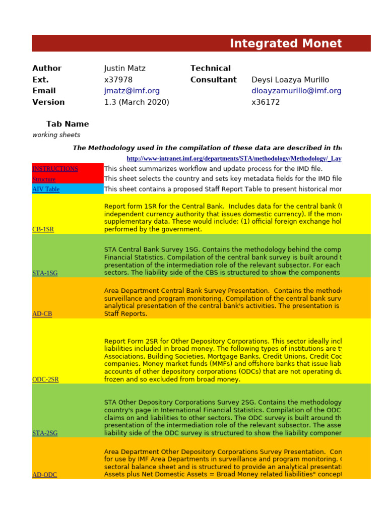 IMF Monetary Data Compilation Guide | PDF | Balance Sheet | Banks