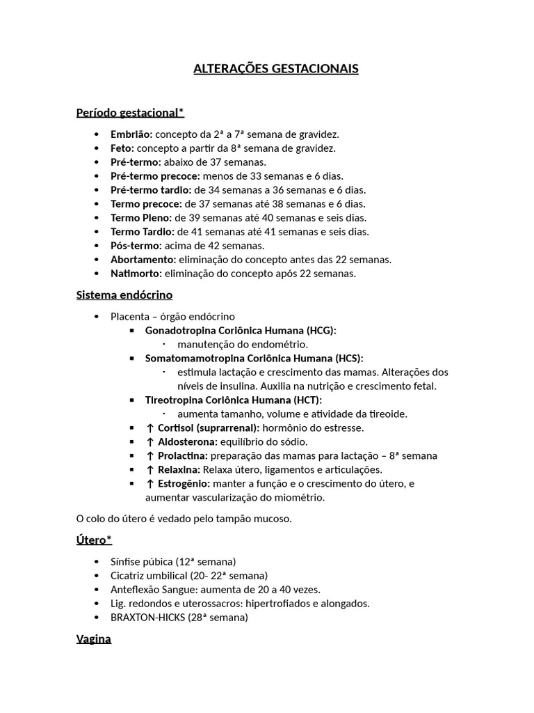 Alterações Fisiológicas na Gestação | PDF | Gravidez | Especialidades ...