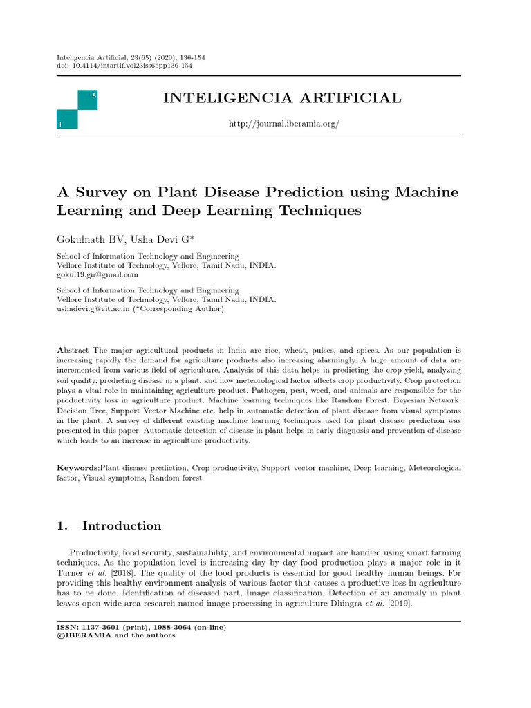 AI for Plant Disease Prediction | PDF | Artificial Neural Network ...