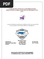 Comparative Study of Customers Buying Behaviours of Bikes With Special Reference To Tvs