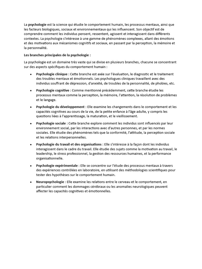 Comprendre la psychologie humaine | PDF | Psychologie | Cognition