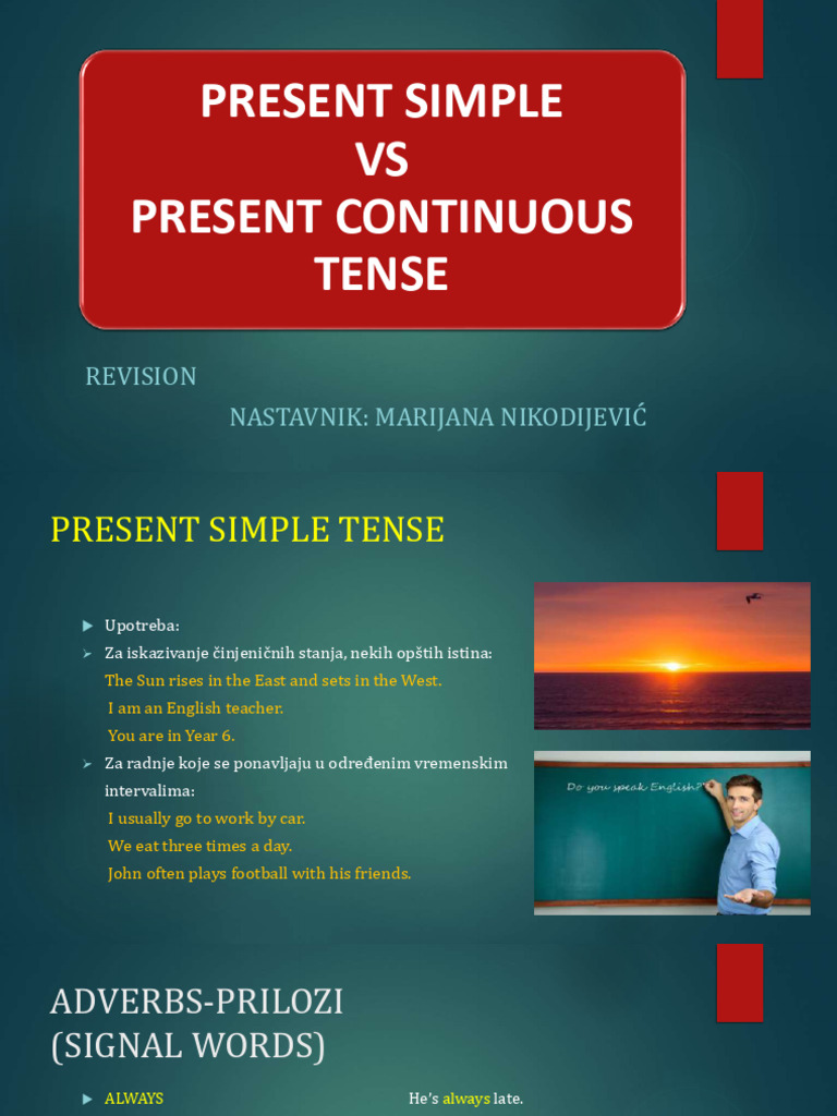 Present Simple vs Continuous Tense Guide | PDF | Linguistic Typology ...