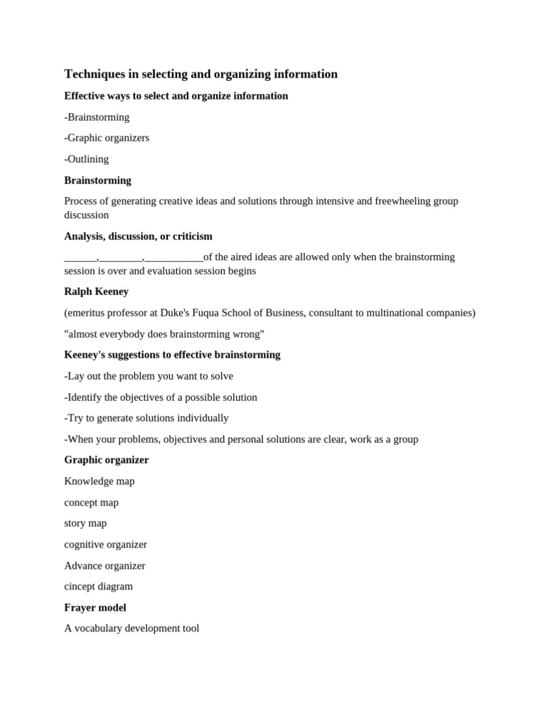 Techniques Pdf Brainstorming Concept