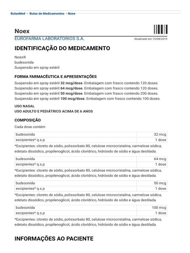 NOEX - BulasMed | PDF | Gravidez | Alergia
