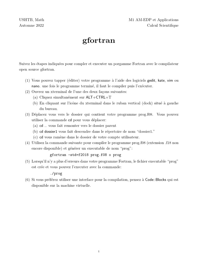 Compiler Avec Gfortran | PDF | Méthodes et références pédagogiques