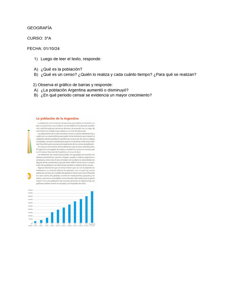 Geografía 3A 01-10-24 | PDF