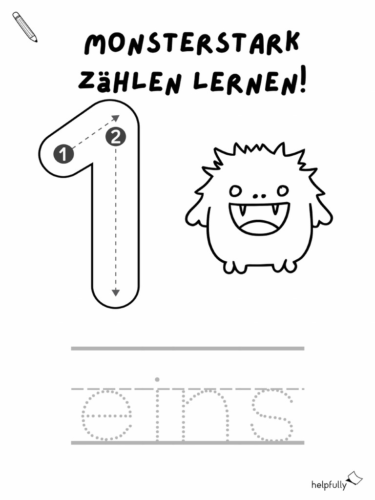 Zahlen 1 10 Nachspuren Lernblatt Ausdrucken Helpfully | PDF