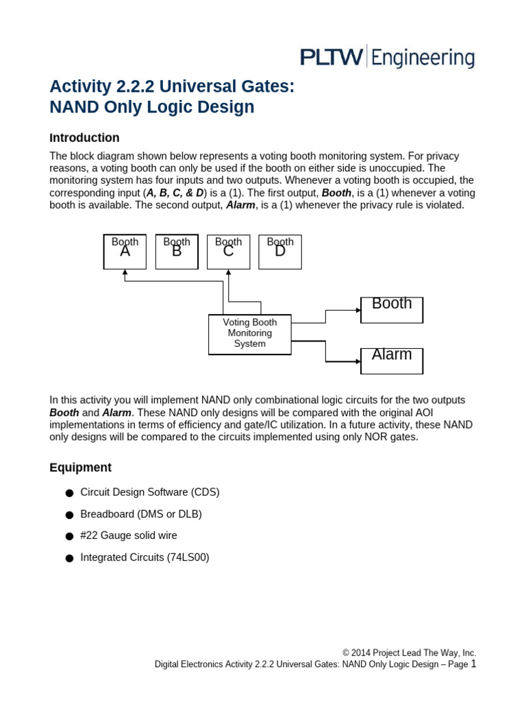 2.2.2.a UniversalGatesNANDLogicDesign | PDF | Logic Gate | Digital ...