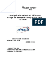 Analytical Analysis of Different Usage of Data (Simcard) : For CDMA & GSM