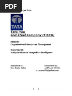 Download Project Report on TATA iron and steel company Tisco by Avinash Avi SN78934508 doc pdf