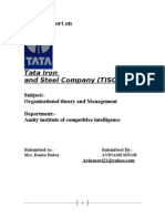 Project Report On TATA Iron and Steel Company (Tisco)