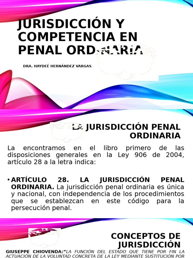 Jurisdicción y Competencia en Penal Ordinaria | PDF | Jurisdicción ...