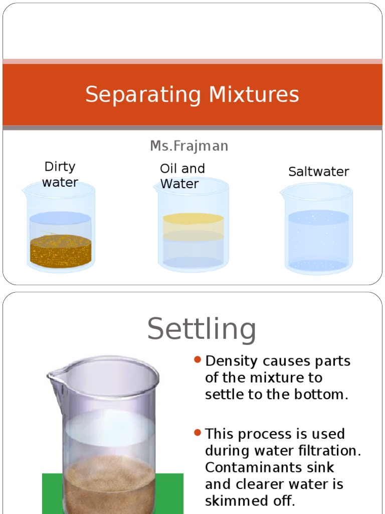 Methods of separating mixtures grade 6