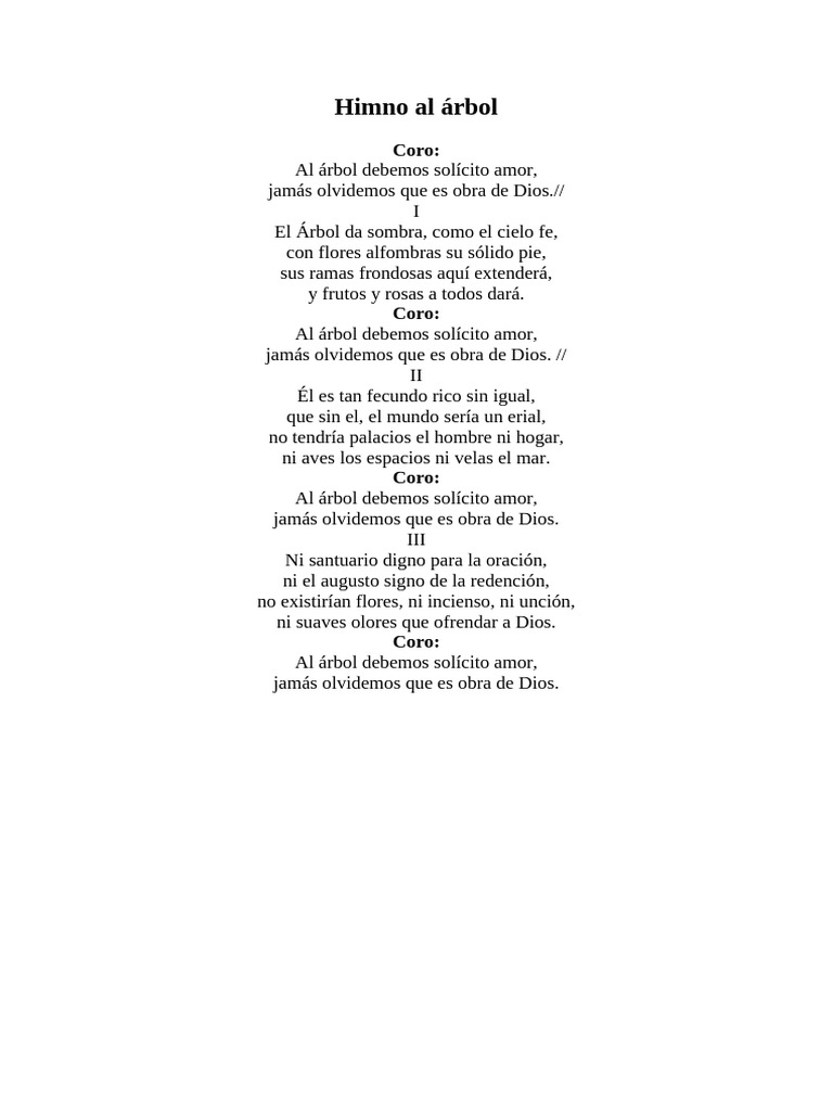 Himno al Árbol: Celebración y Amor | PDF