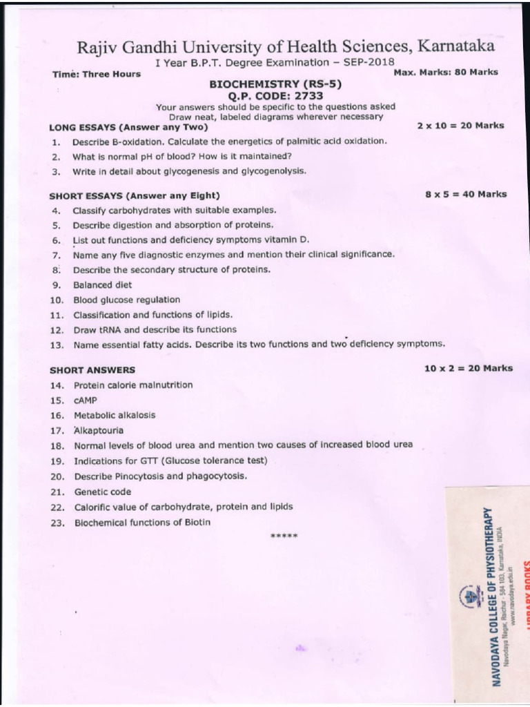 Biochemistry Pyq | PDF