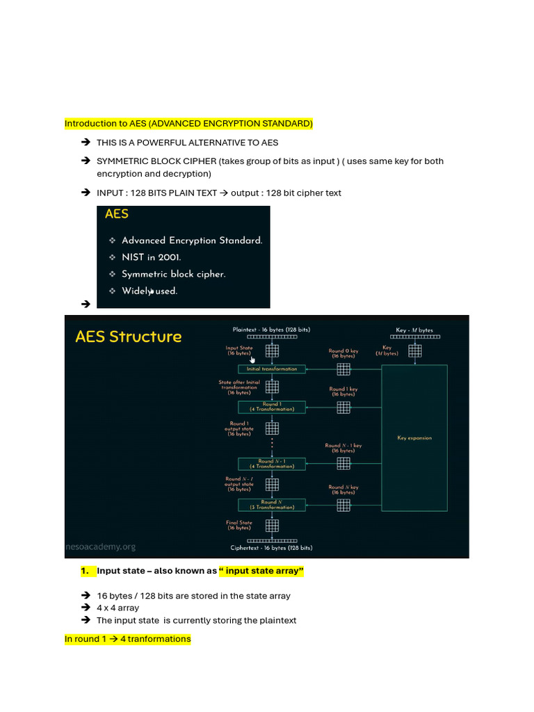 Chapter 2aes Handwritten | PDF | Key (Cryptography) | Espionage Techniques