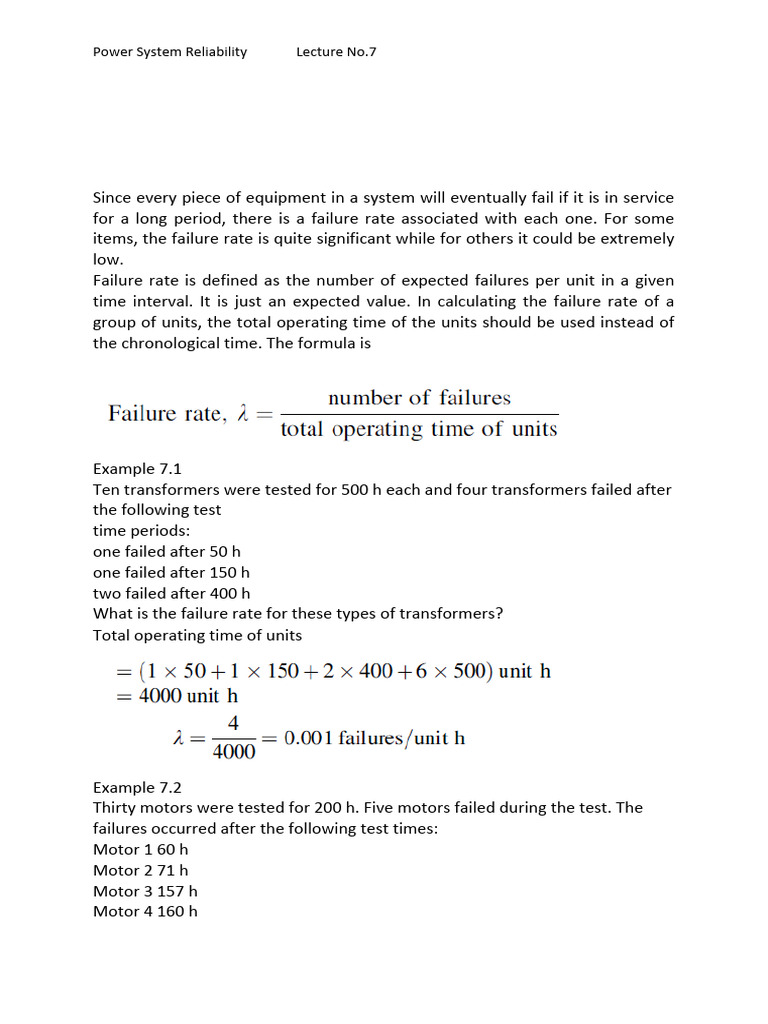 Reliability Principles in Power Systems | PDF | Reliability Engineering ...