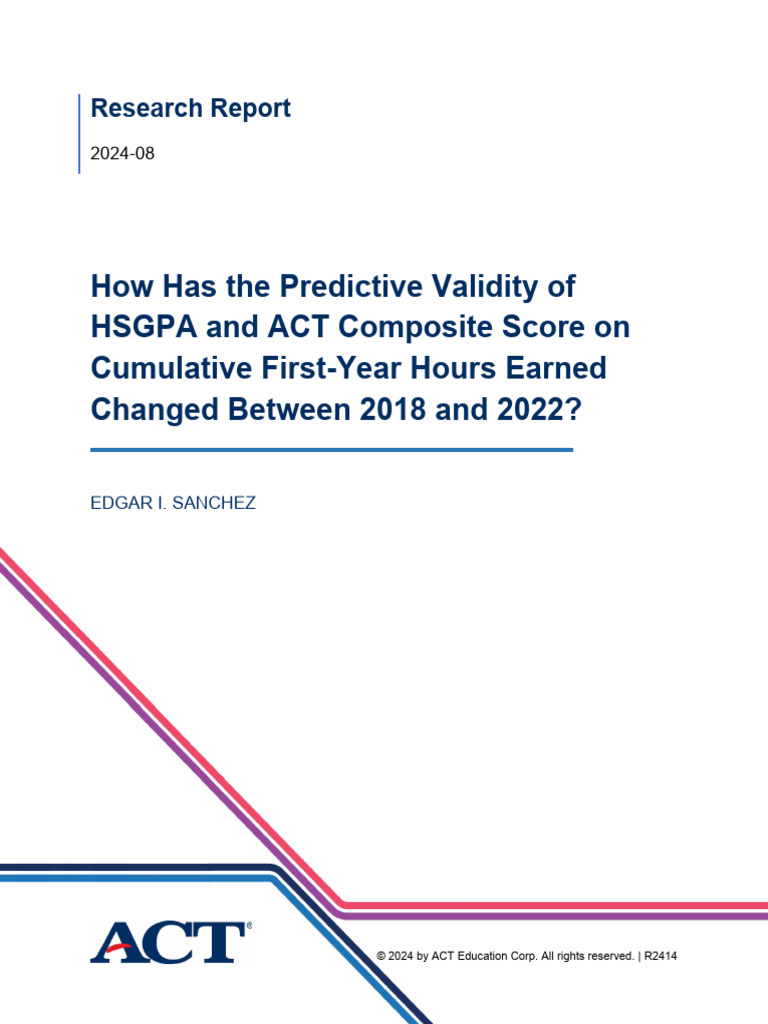 Predictive validity of hsgpa and act composite score pdf linear