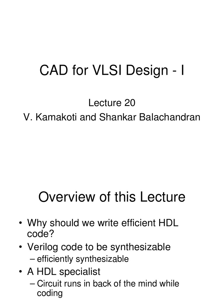 Efficient HDL Coding for VLSI Design | PDF | Computers | Technology ...