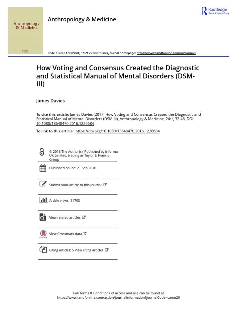How Voting and Consensus Created The Diagnostic and Statistical Manual ...