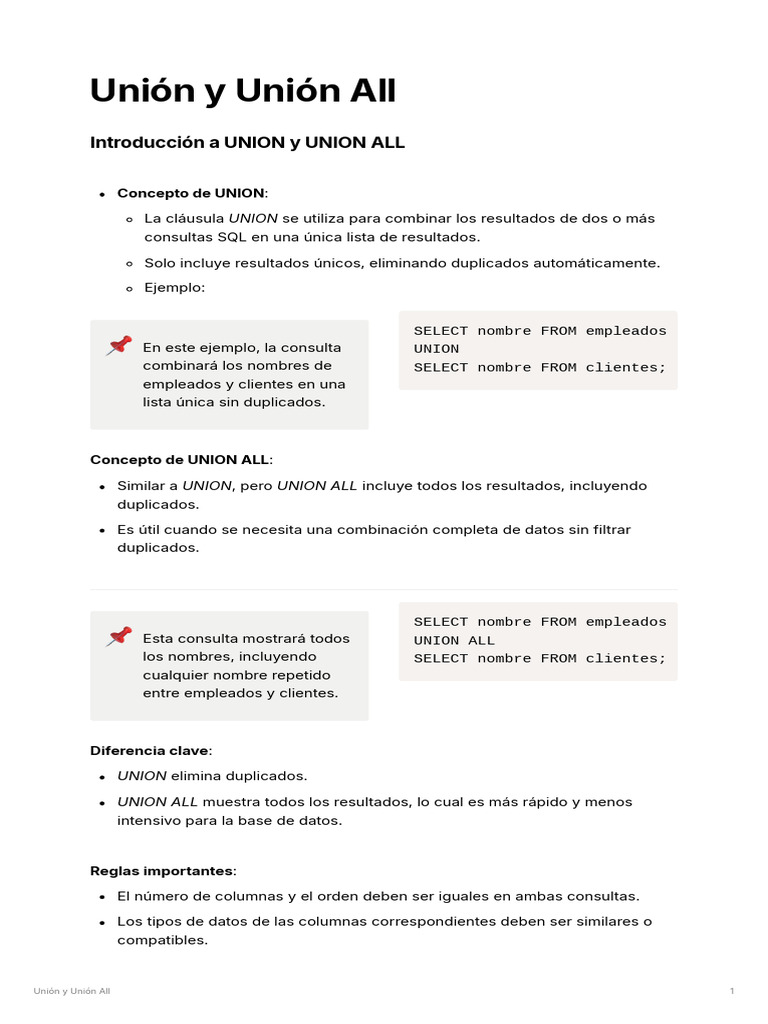 Unin y Unin All | PDF | Informática