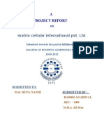 Matrix Cellular International Pvt. LTD.: A Project Report
