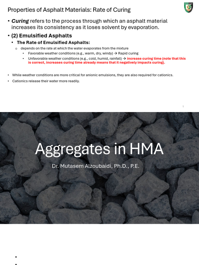 01 Aggregates in HMA | PDF | Density | Concrete