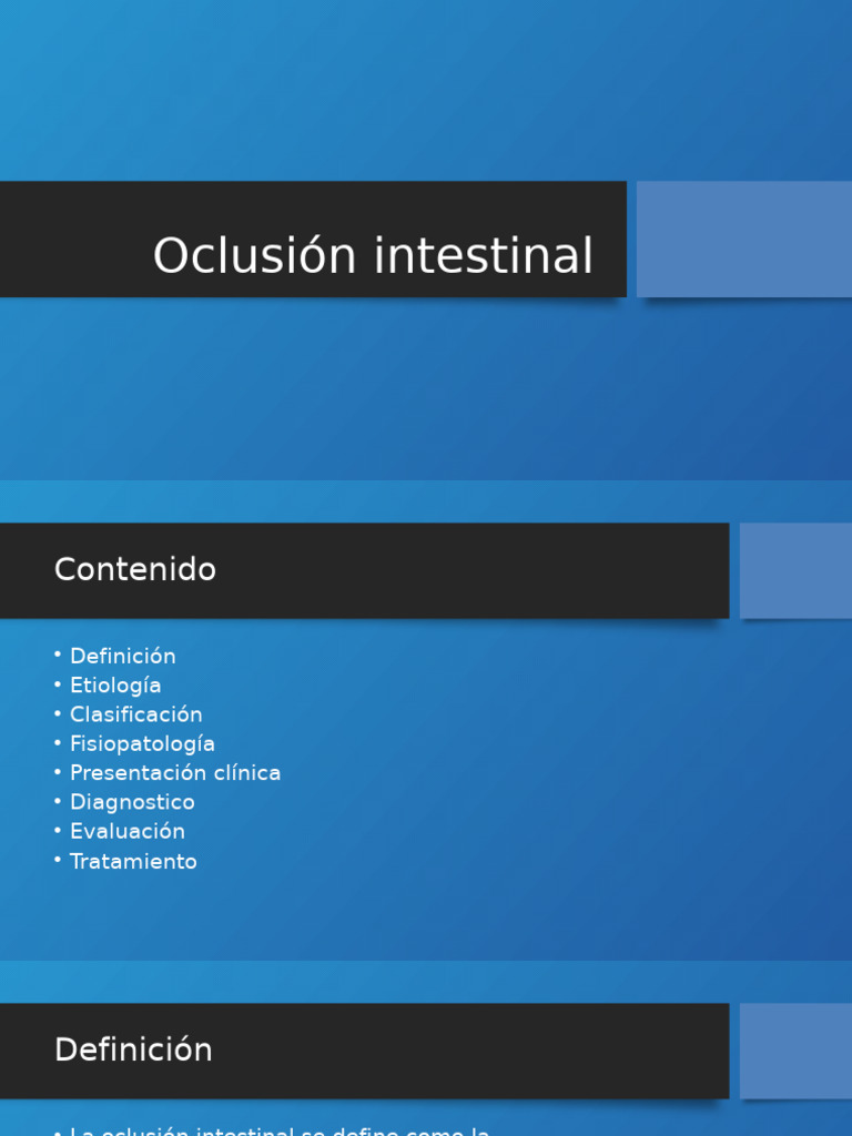 Oclusión Intestinal | PDF | Gastroenterología | Enfermedades digestivas