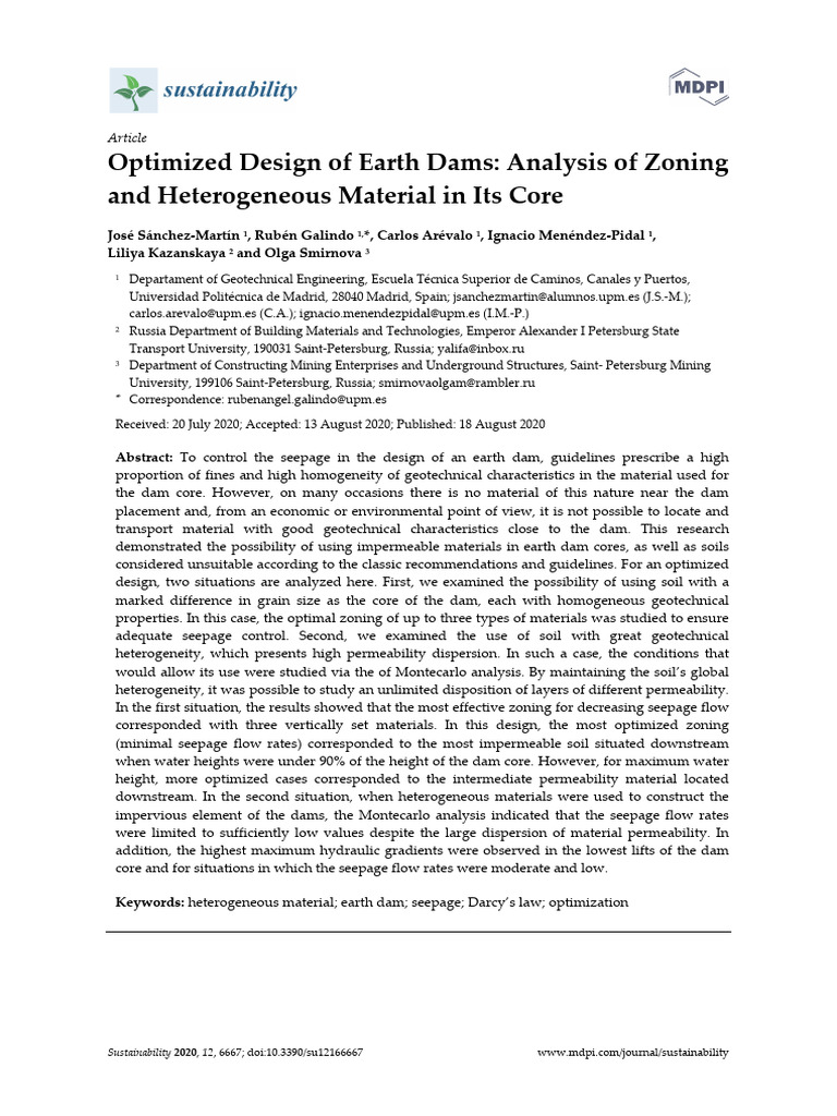 Optimized Earth Dam Design Analysis | PDF | Soil Mechanics ...