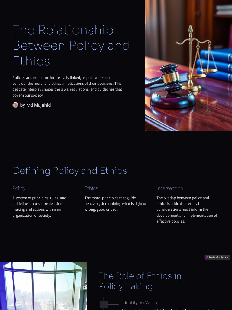Policy and Ethics: A Critical Interplay | PDF | Policy | Social Justice