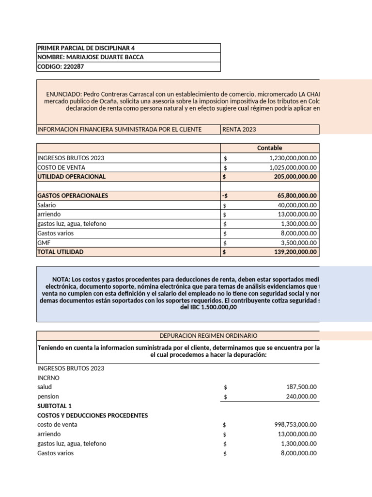 Análisis de Renta y Régimen Tributario 2023 | PDF | Impuestos | Dinero