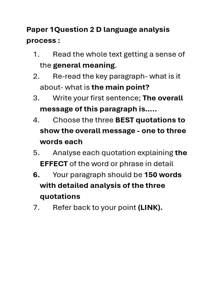 Language Analysis in English Exam | PDF