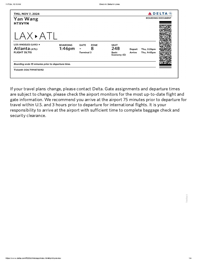 Delta Airlines Check-In Guidelines | PDF | Airport | Aviation