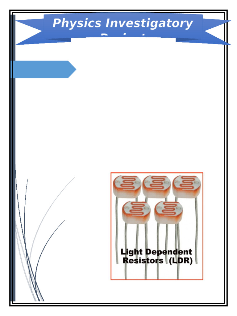 LDR Current Variation Project Report | PDF | Electrical Resistance And ...