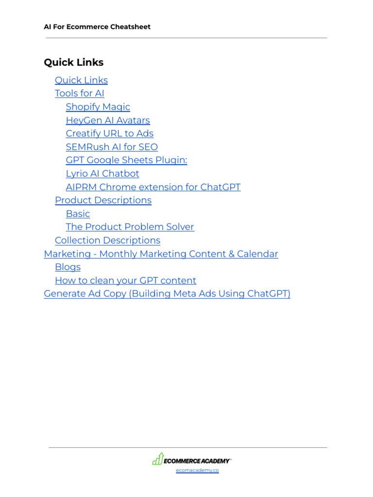 The Ultimate AI Cheatsheet | PDF | Copywriting | Search Engine Optimization