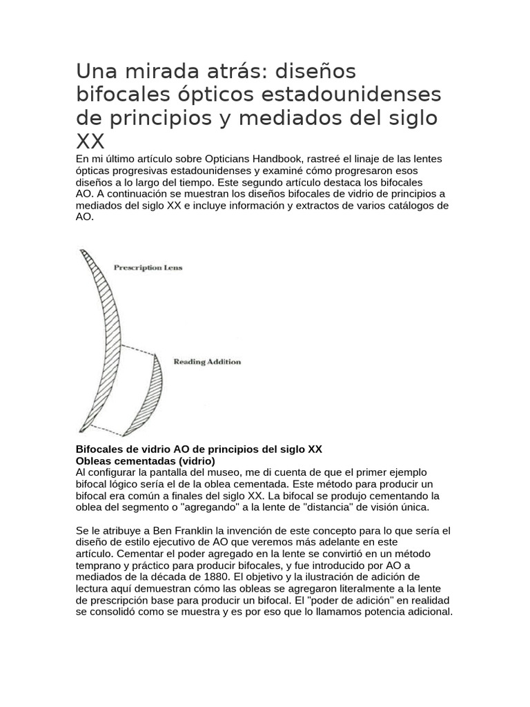 American optical una mirada atr s bifocales pdf lentes ptica