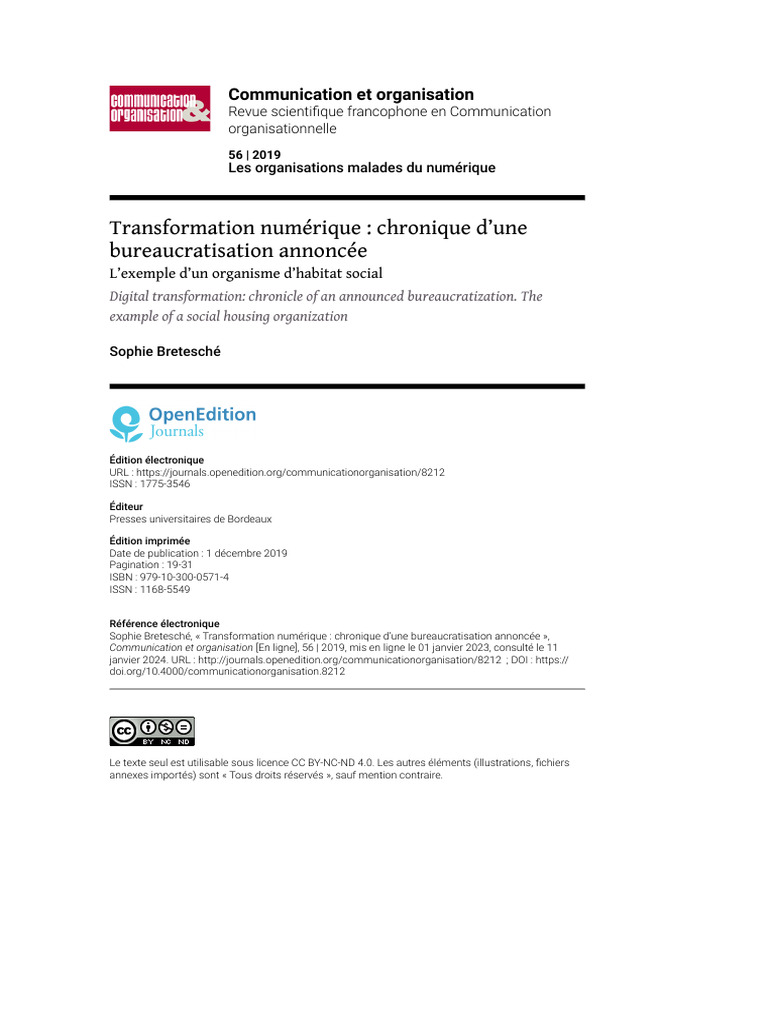 Transformation numérique et bureaucratisation | PDF | Données ...